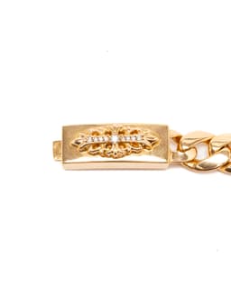 22k Yellow Gold and Diamond Floral Cross Baby ID Bracelet - image 6 - floral cross