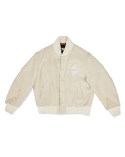 Beige Star Trak Varsity Jacket - Front