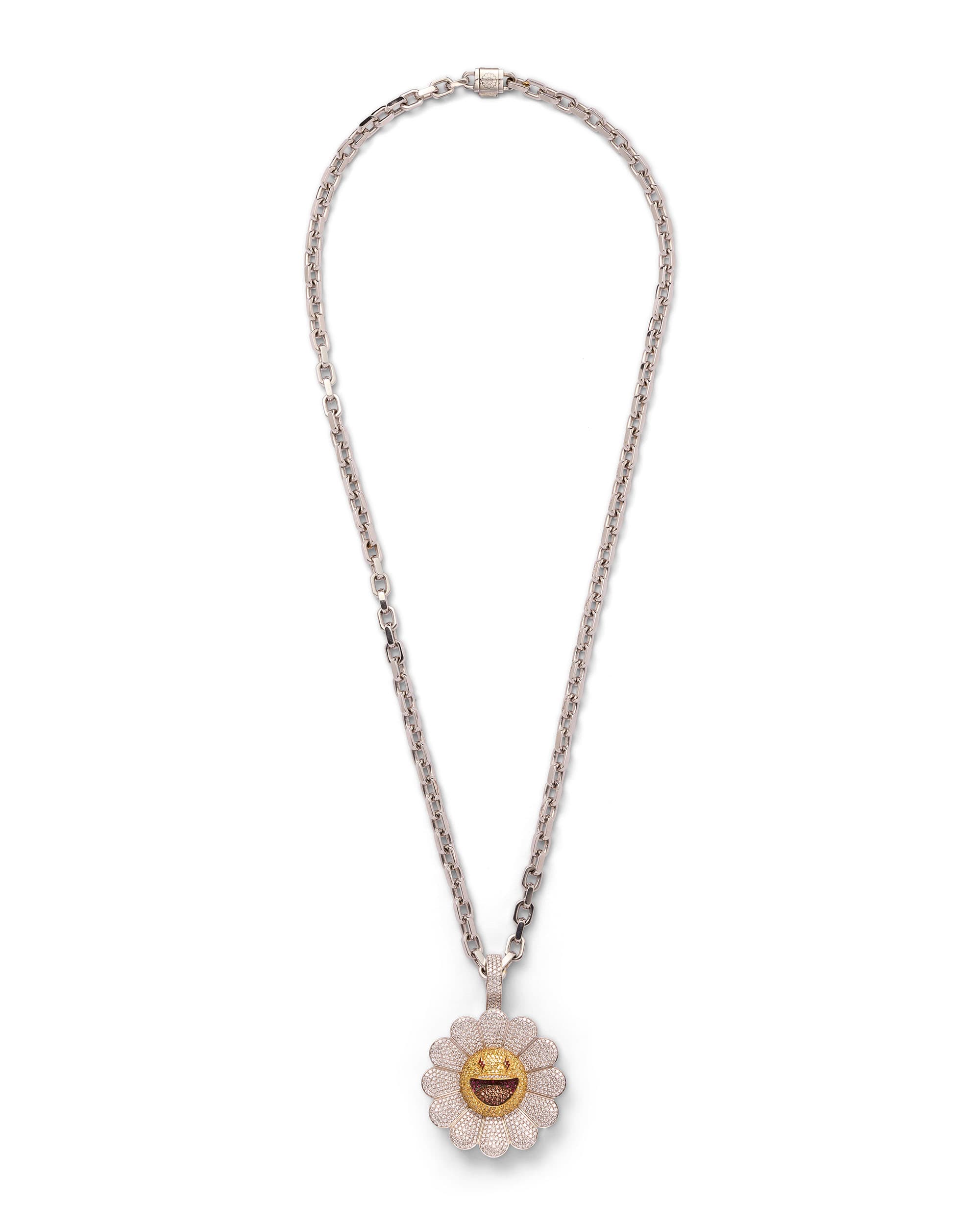 'Blanco' Flower Pendant - image 2 - pendant and chain