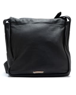 Cemetery Cross Patch Mail Black Leather Bag - image 3 - exterior reverse of bag