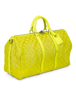 Yellow Mesh Monogram Keepall Bandoulière 50 - image 2 - side of keepall