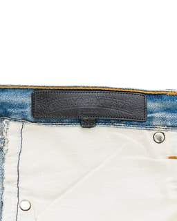 Vintage Levi's Black Cross Patch Blue Jeans - image 4 - CHROME HEARTS label on inner waistband