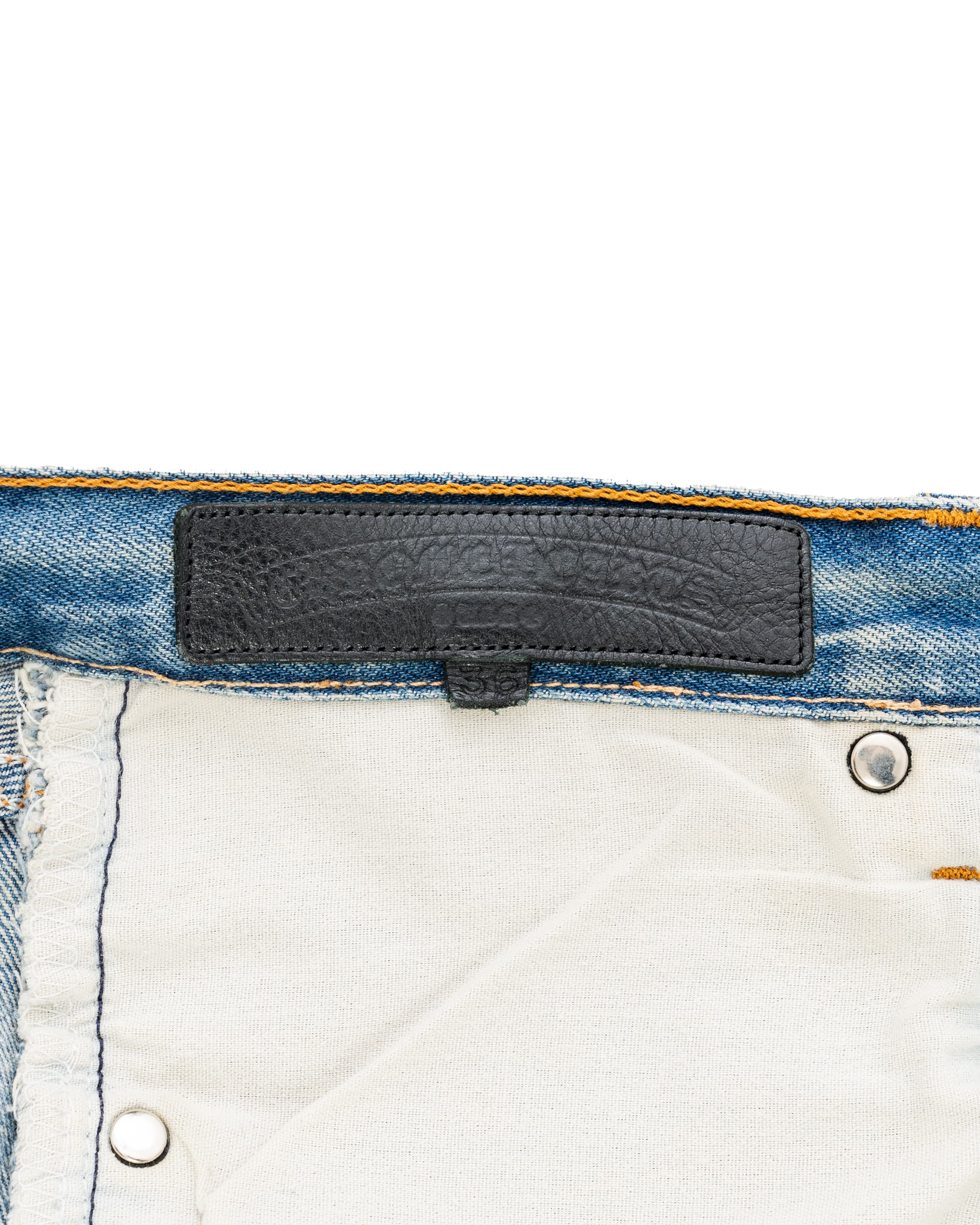 Vintage Levi's Black Cross Patch Blue Jeans - image 4 - CHROME HEARTS label on inner waistband