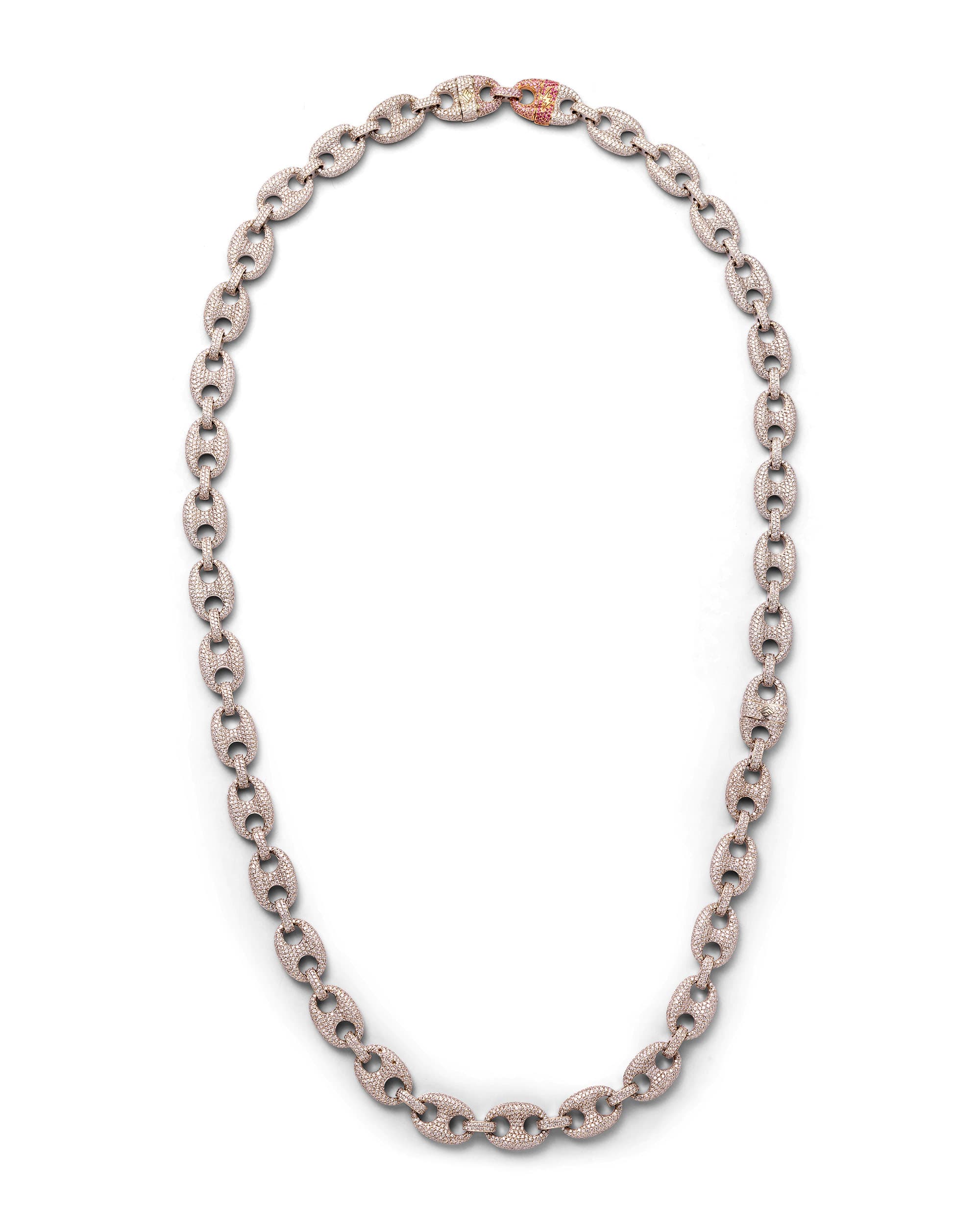Diamond & Sapphire Gucci Link Gold Necklace Set - image 2 - diamond necklace