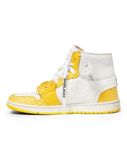 Shoe Surgeon X Air Jordan 1 High 'Off-White Canary Yellow Luxe' - image 4 - side view of sneaker