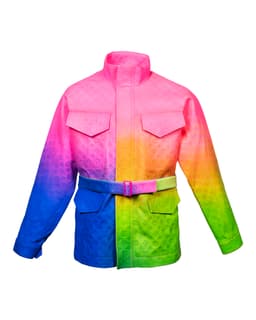 Rainbow Leather Jacket - image 1 - front of garment