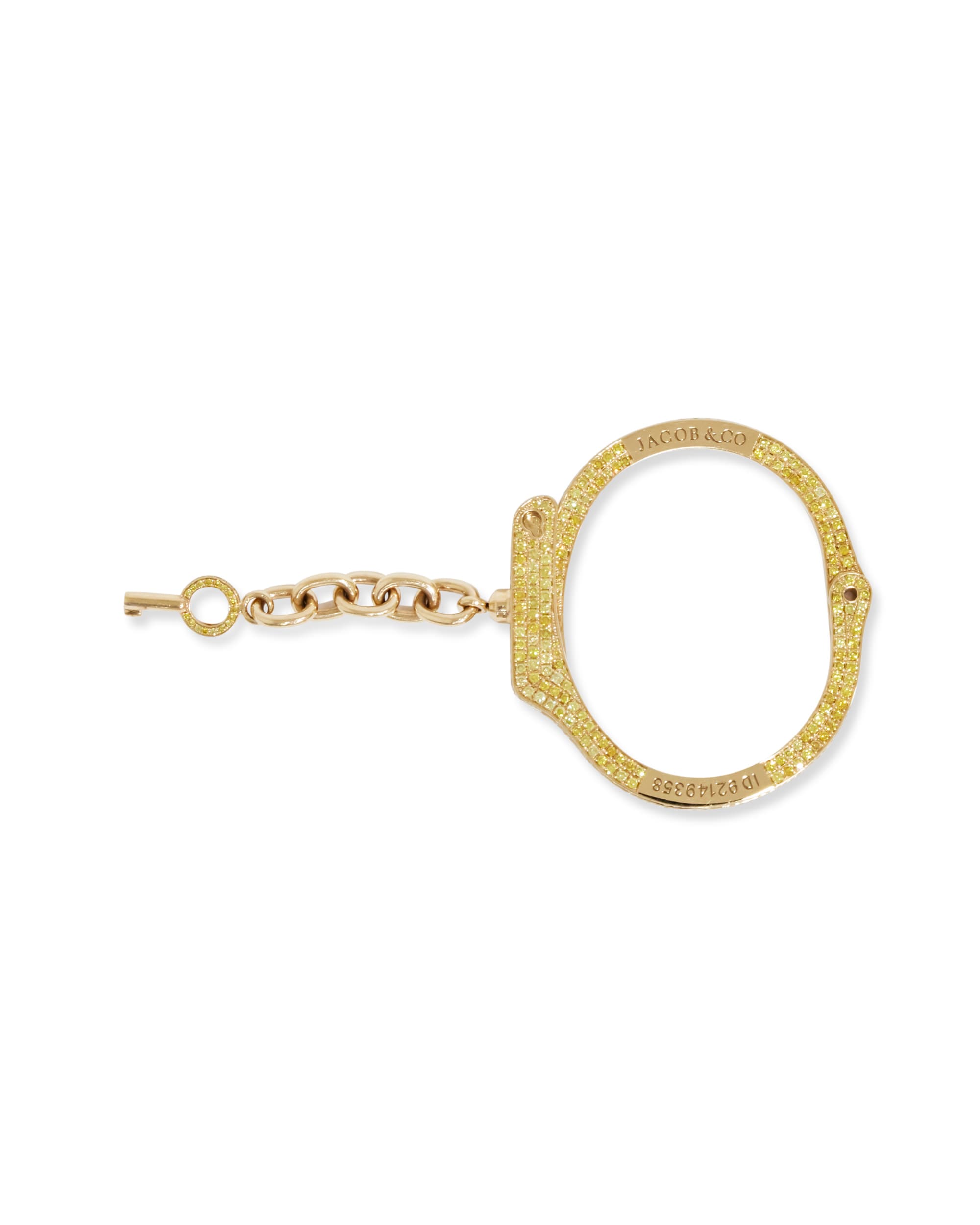 Yellow Gold and Yellow Diamond Handcuff Bracelet - Front