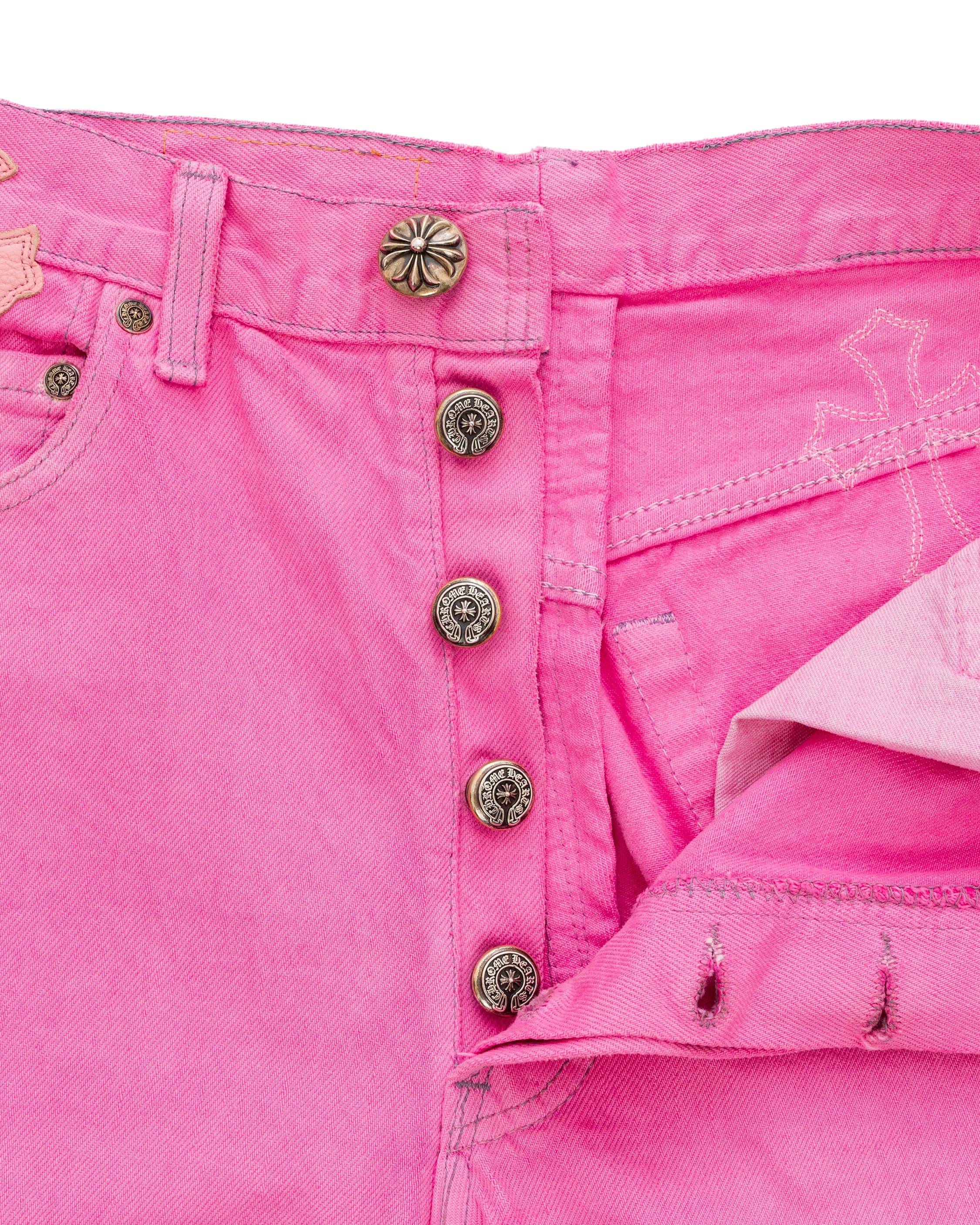 Vintage Levi's Pink Cross Patch Pink Jeans - image 3 - button fly fastening
