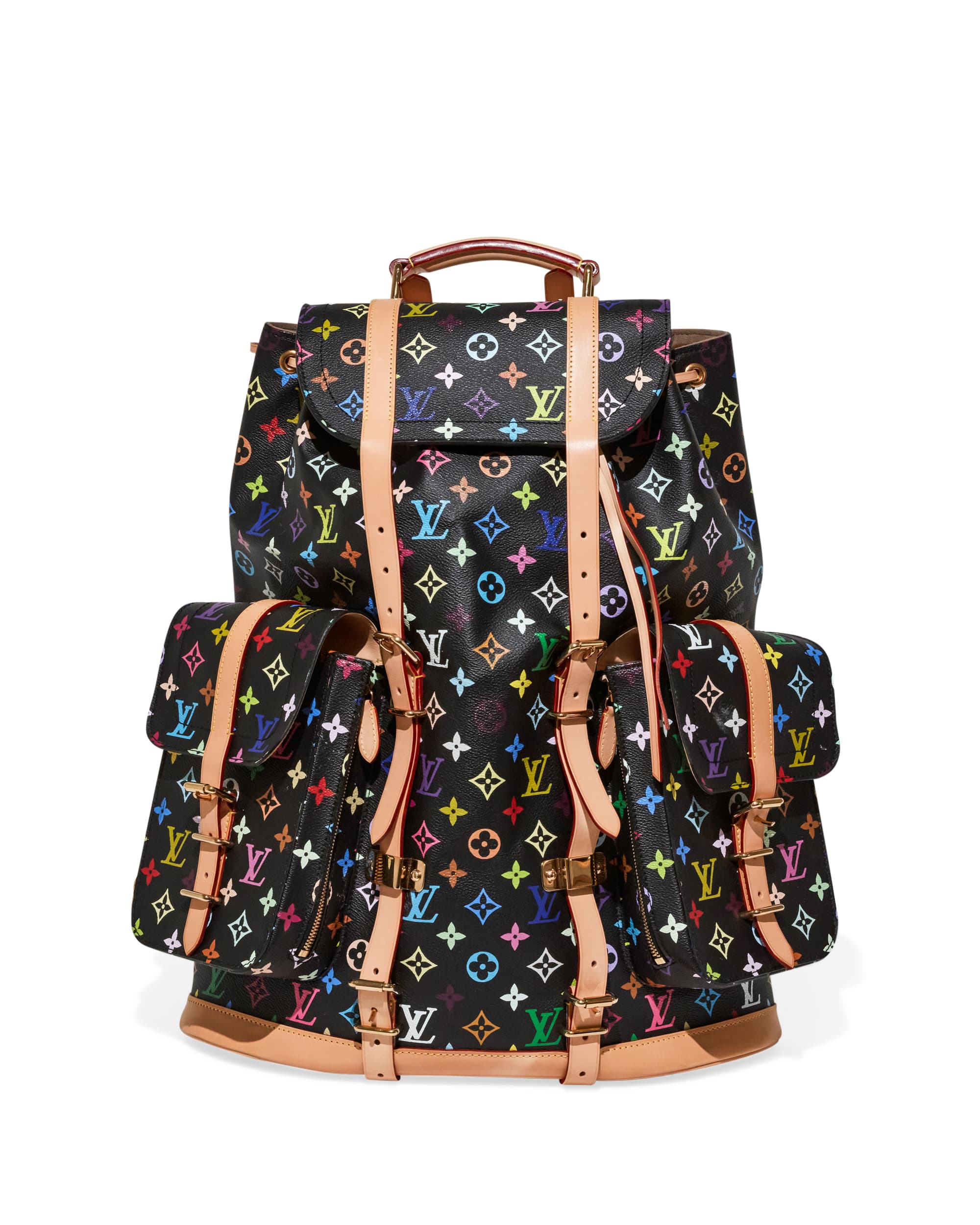 Black Multicolore Monogram Christopher MM Backpack - Front