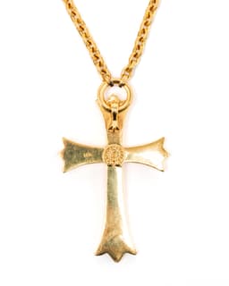 22k Yellow Gold Large Cross Chain Necklace - image 5 - back of cross