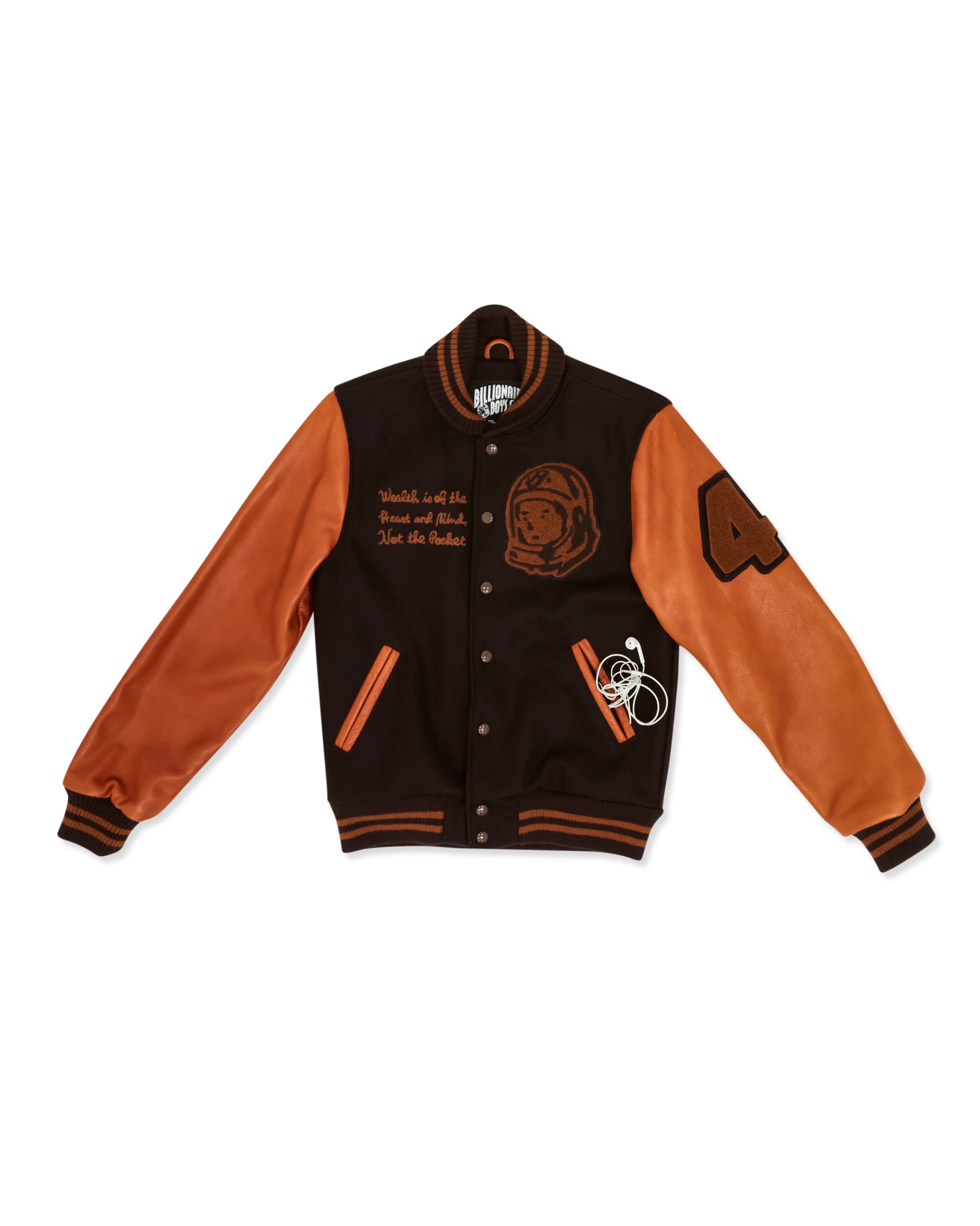 Chocolate & Orange Varsity Jacket - Front