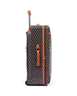 Custom Black Goyardine Trolly Suitcase - Right