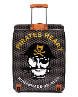 Custom Black Goyardine Trolly Suitcase - Back
