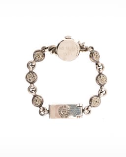 Omega Manual Winding Silver Floral Watch - image 2 - reverse side