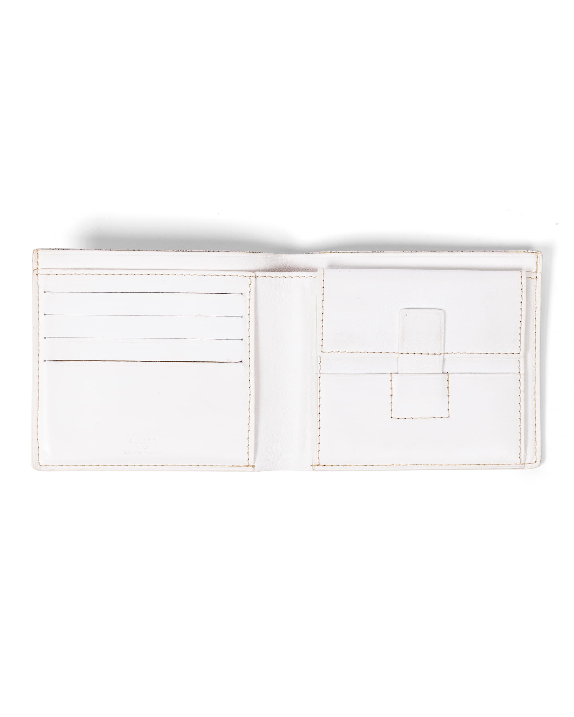 Custom ICECREAM White Goyardine Wallet - Open