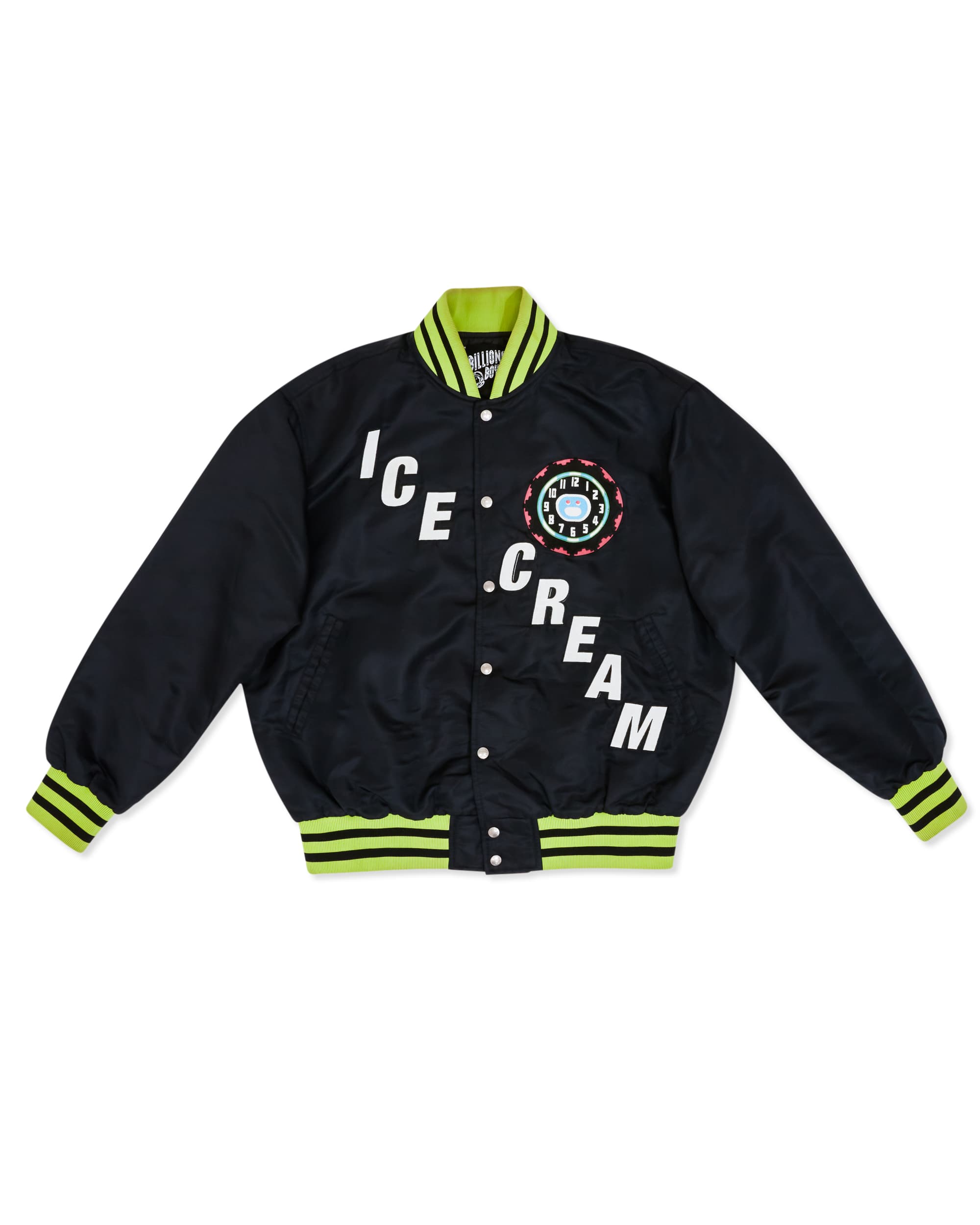 Black & Green Bomber Jacket - Front