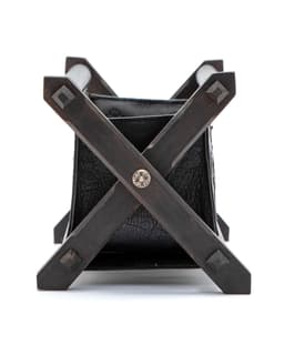Star Patch Ebony Wood & Black Leather Remote Controller Rack - image 3 - side view