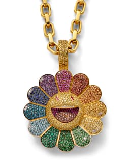 'Arcoiris' Flower Pendant - image 1 - close-up of pendant design