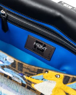 Beaded FF Pokemon Baguette - image 4 - interior lining with label and inside zipped pocket