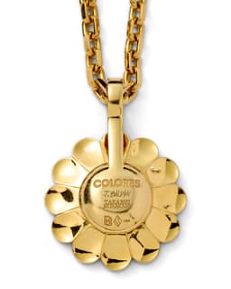 'Rojo' Flower Pendant - image 3 - close-up of pendant reverse showing inscription