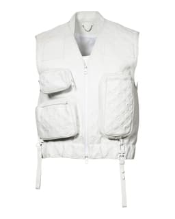 White Monogram Leather Vest - image 1 - front of garment