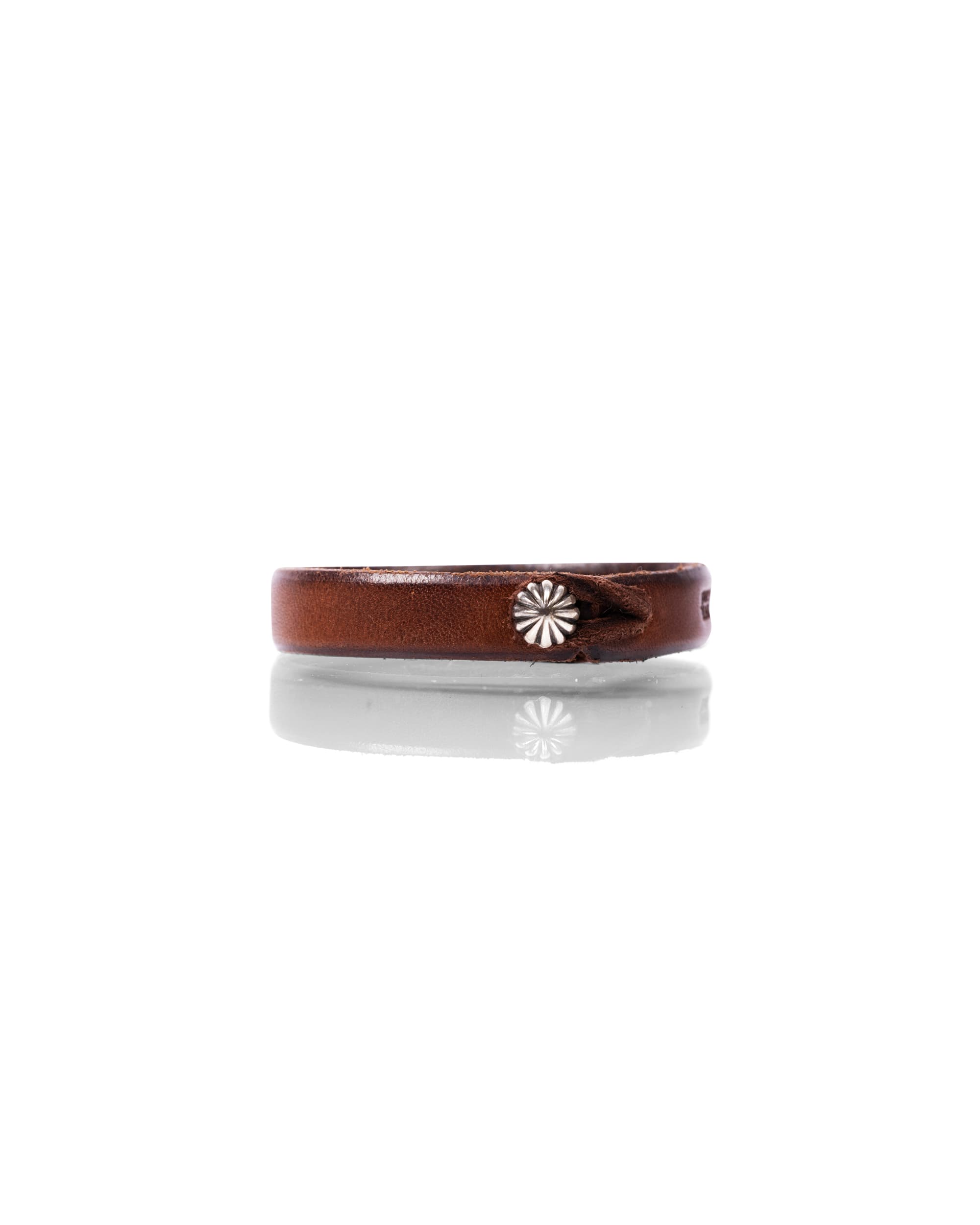 Leather Bracelet With Silver Closure - Front