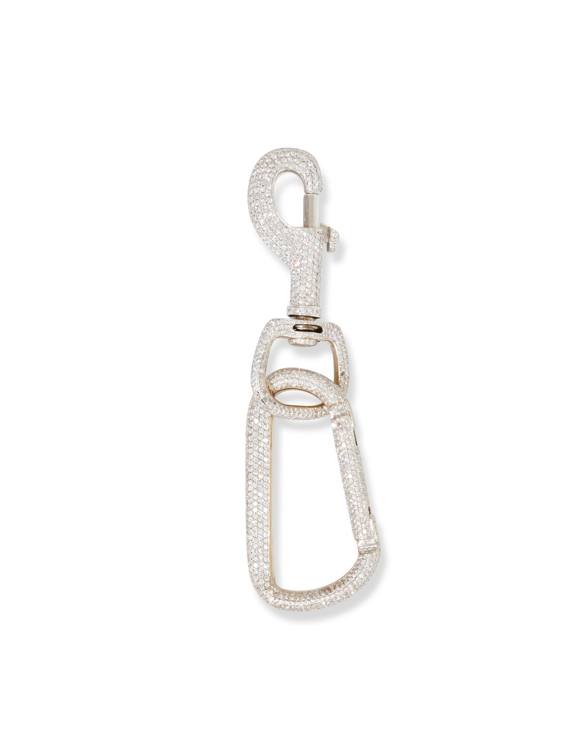 Pave Diamond Carabiner Clip - Upside Down