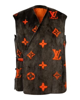 Monogram Intarsia Mink Fur Gilet - image 1 - front of garment