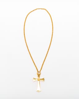 22k Yellow Gold Large Cross Chain Necklace - image 3