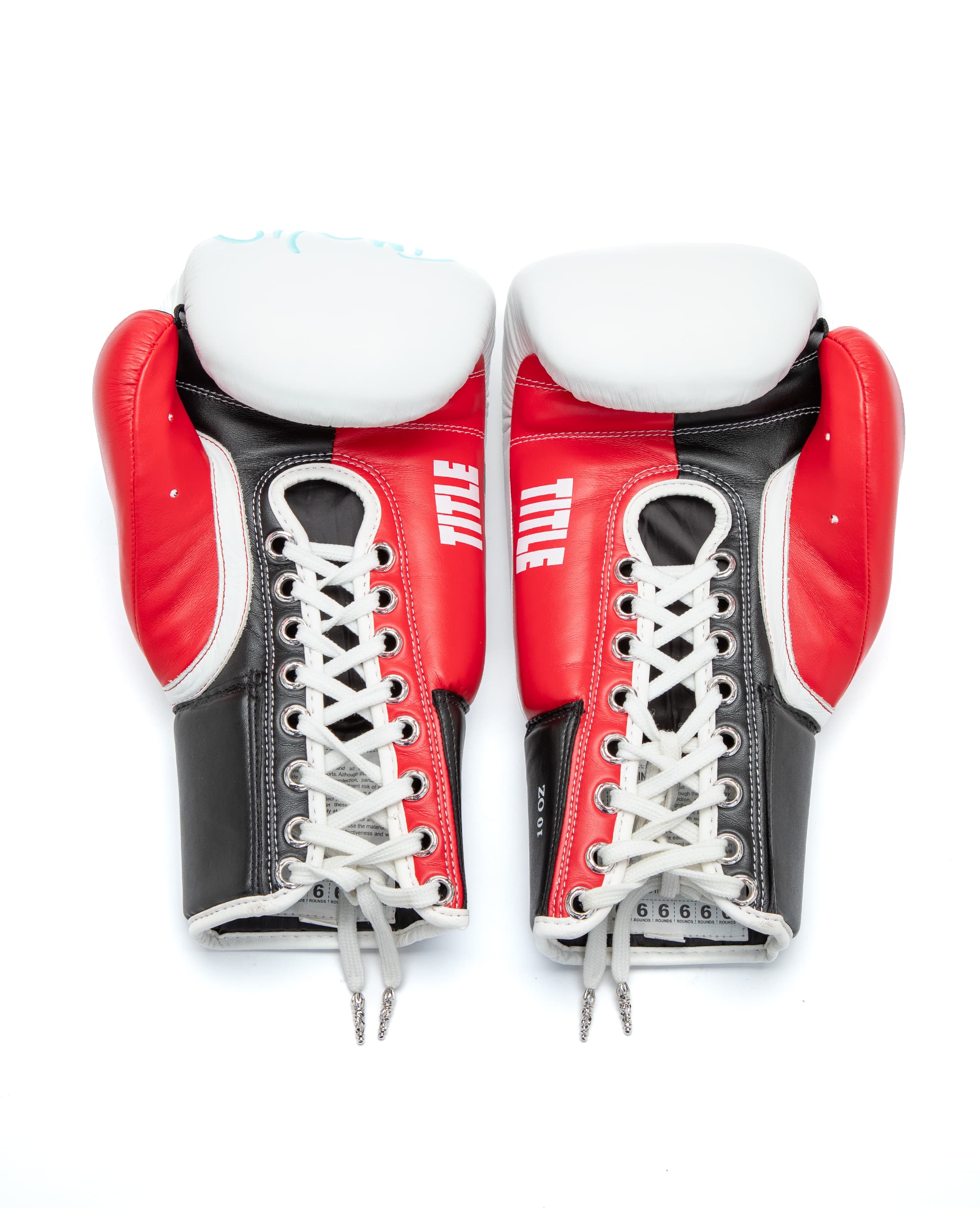 Matty Boy Hand-Painted 10 oz Title Boxing Gloves - image 3 - connecting laces