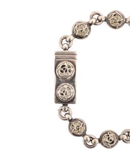 Omega Manual Winding Silver Floral Watch - image 3 - closed clasp and strap