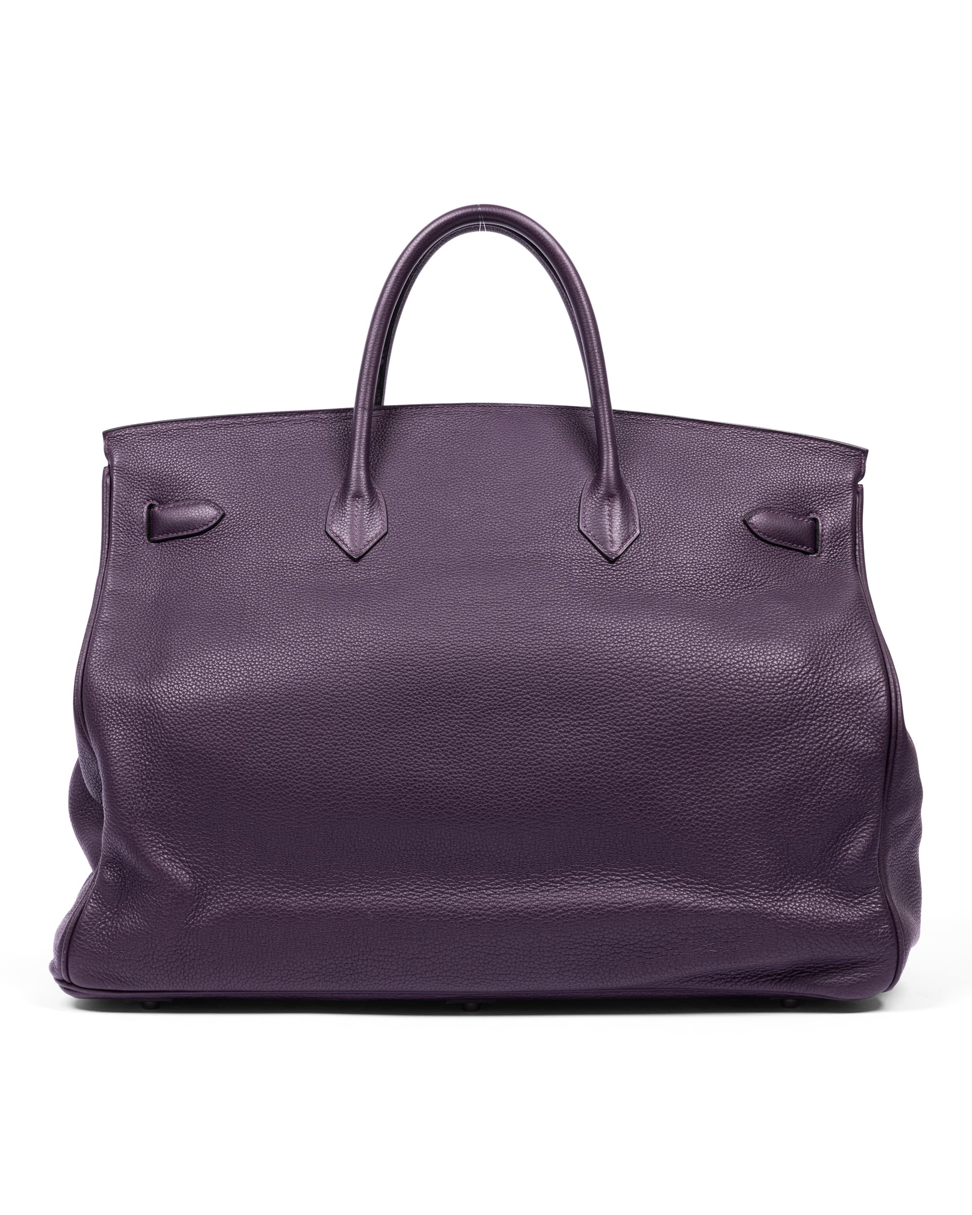 Raisin Togo Leather Travel Birkin 50 with Palladium Hardware - Back