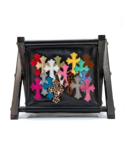 Multicolor Cemetery Cross Patch Ebony Wood & Leather Magazine Holder - image 3
