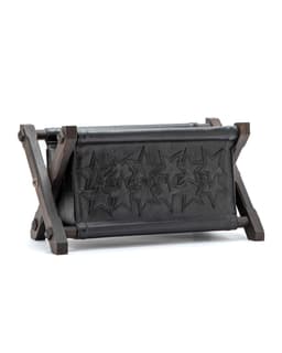 Star Patch Ebony Wood & Black Leather Remote Controller Rack - image 2