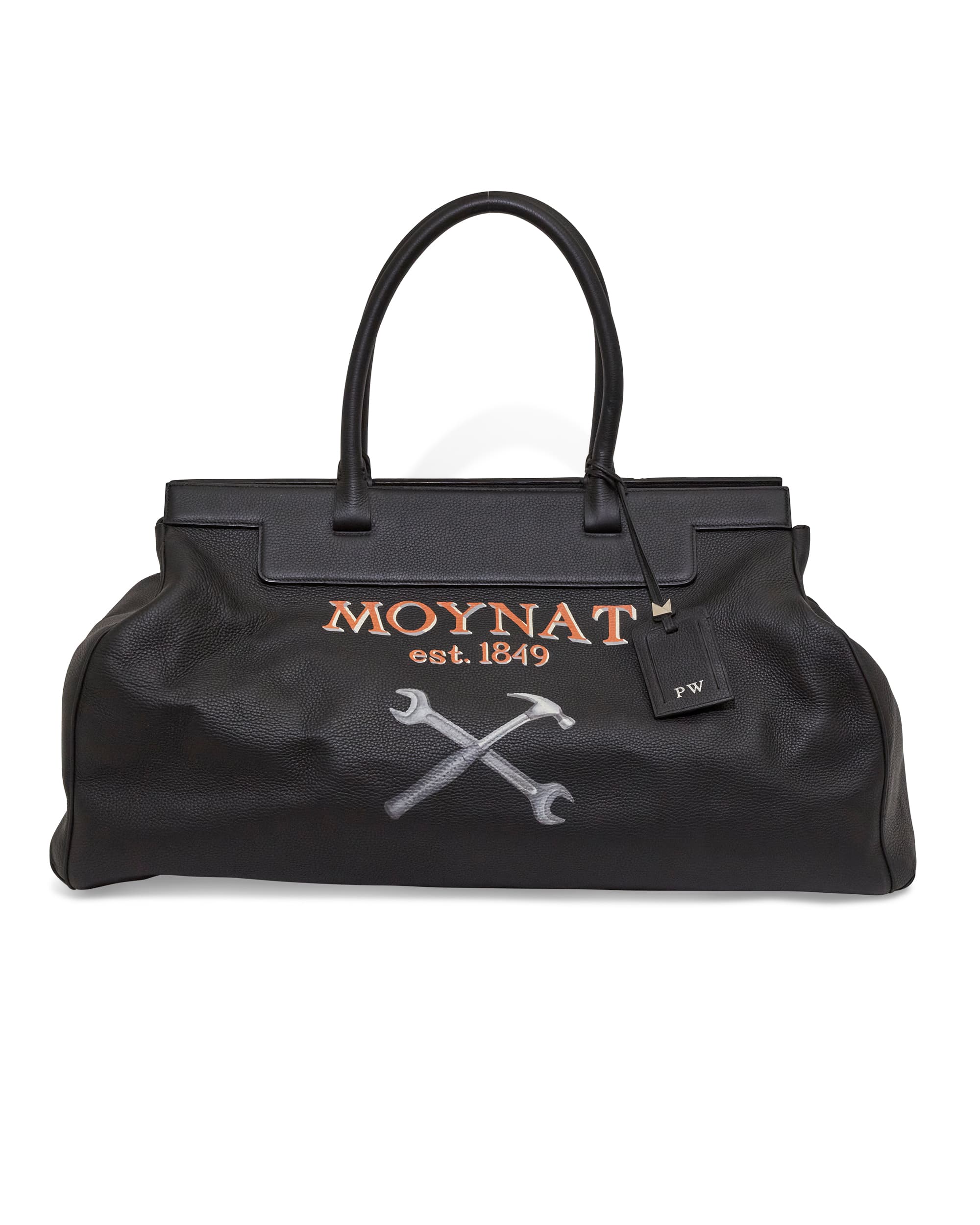Black Leather Large Pauline Bag - Front