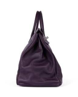 Raisin Togo Leather Travel Birkin 50 with Palladium Hardware - Left