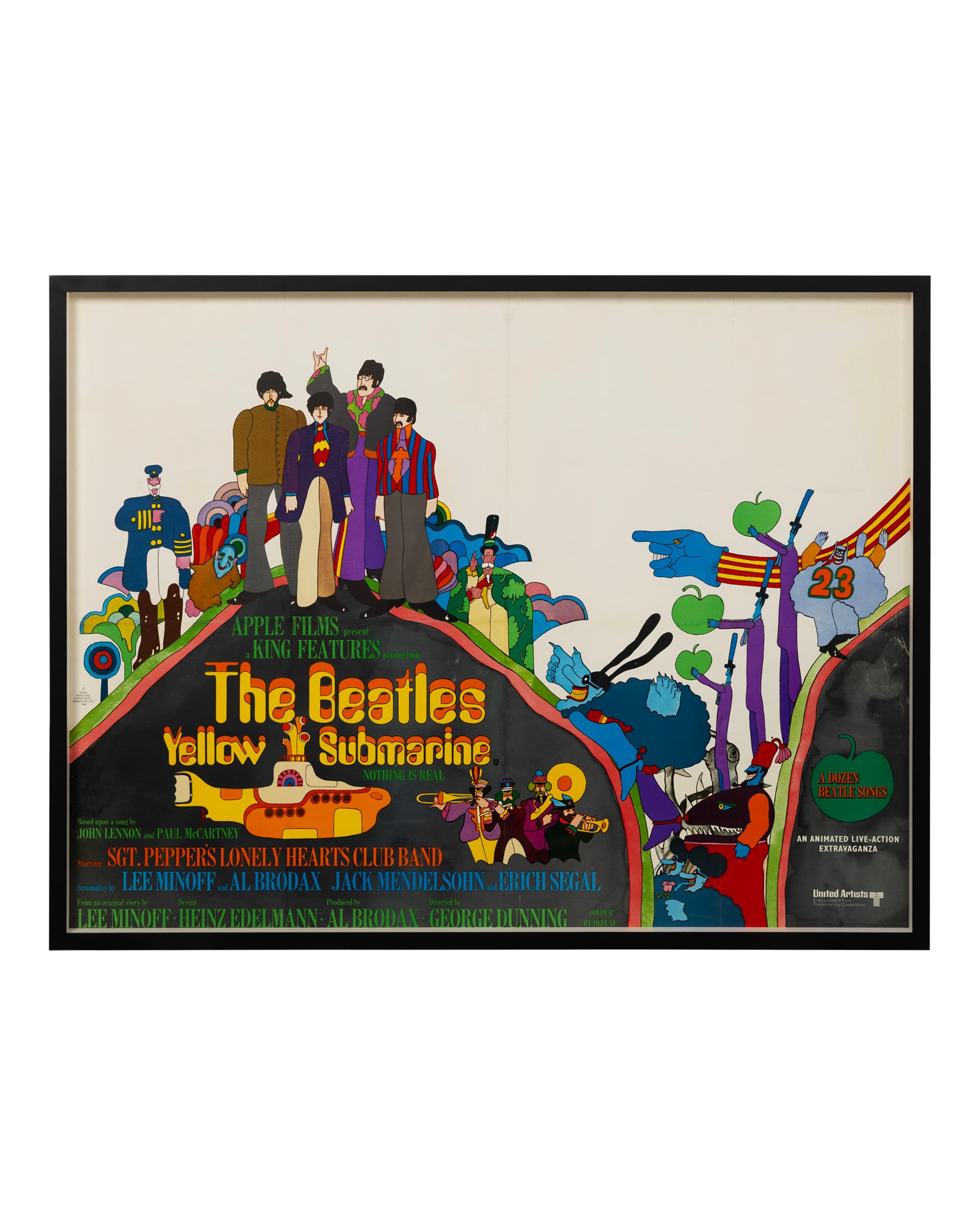 Framed Beatles Poster 'Yellow Submarine" - Front