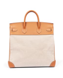 Gold Evercolor Leather & Toile HAC Birkin 40 with Palladium Hardware - Back