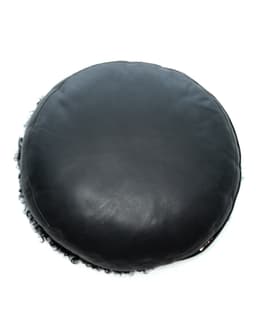 Cemetery Cross Patch & Black Wool Cushion - image 2 - leather reverse of cushion