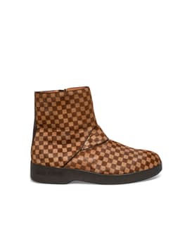 Damier Pony Hair Boots - Right Outer