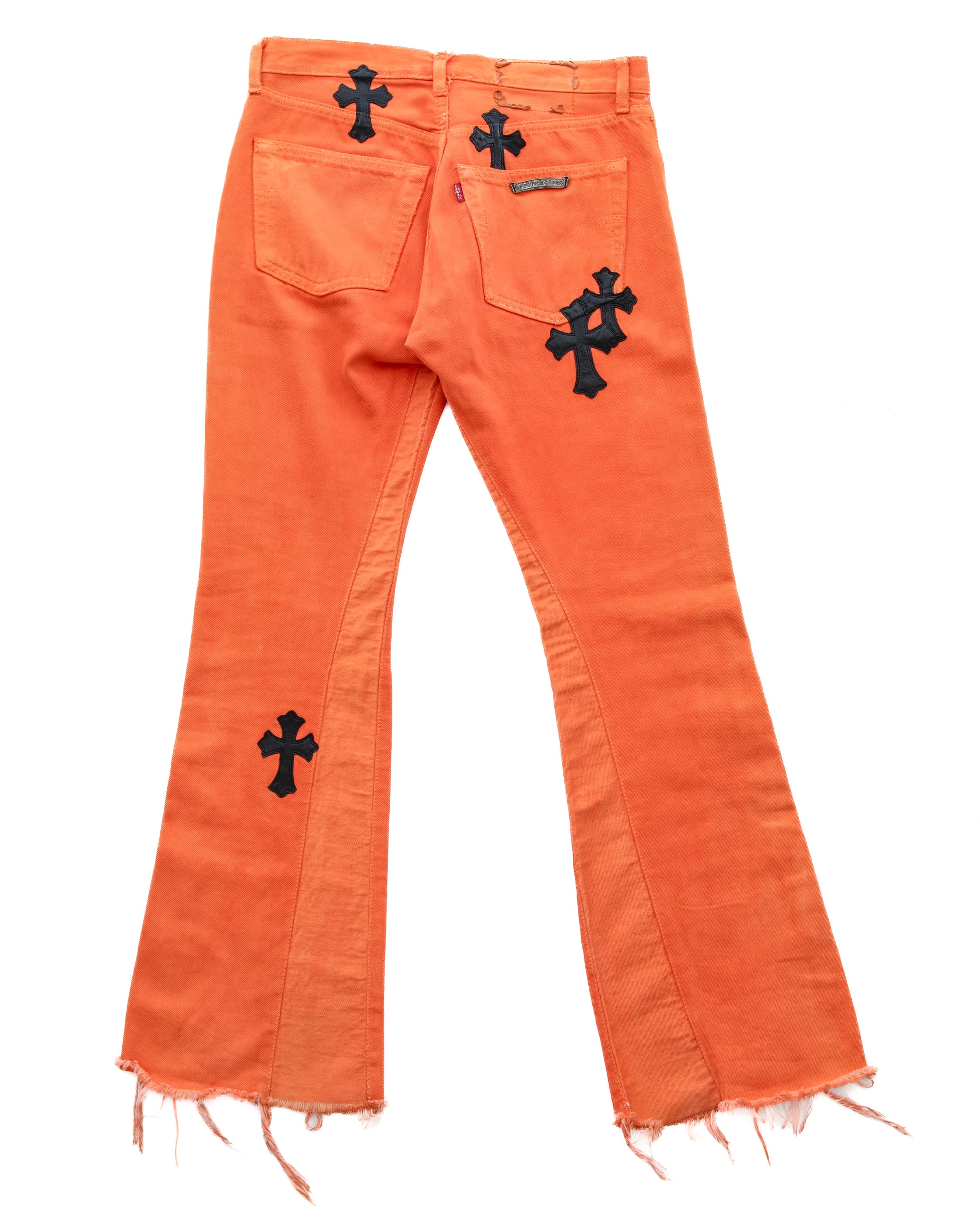 Vintage Levi's Black Cross Patch Orange Jeans - image 2 - back of garment