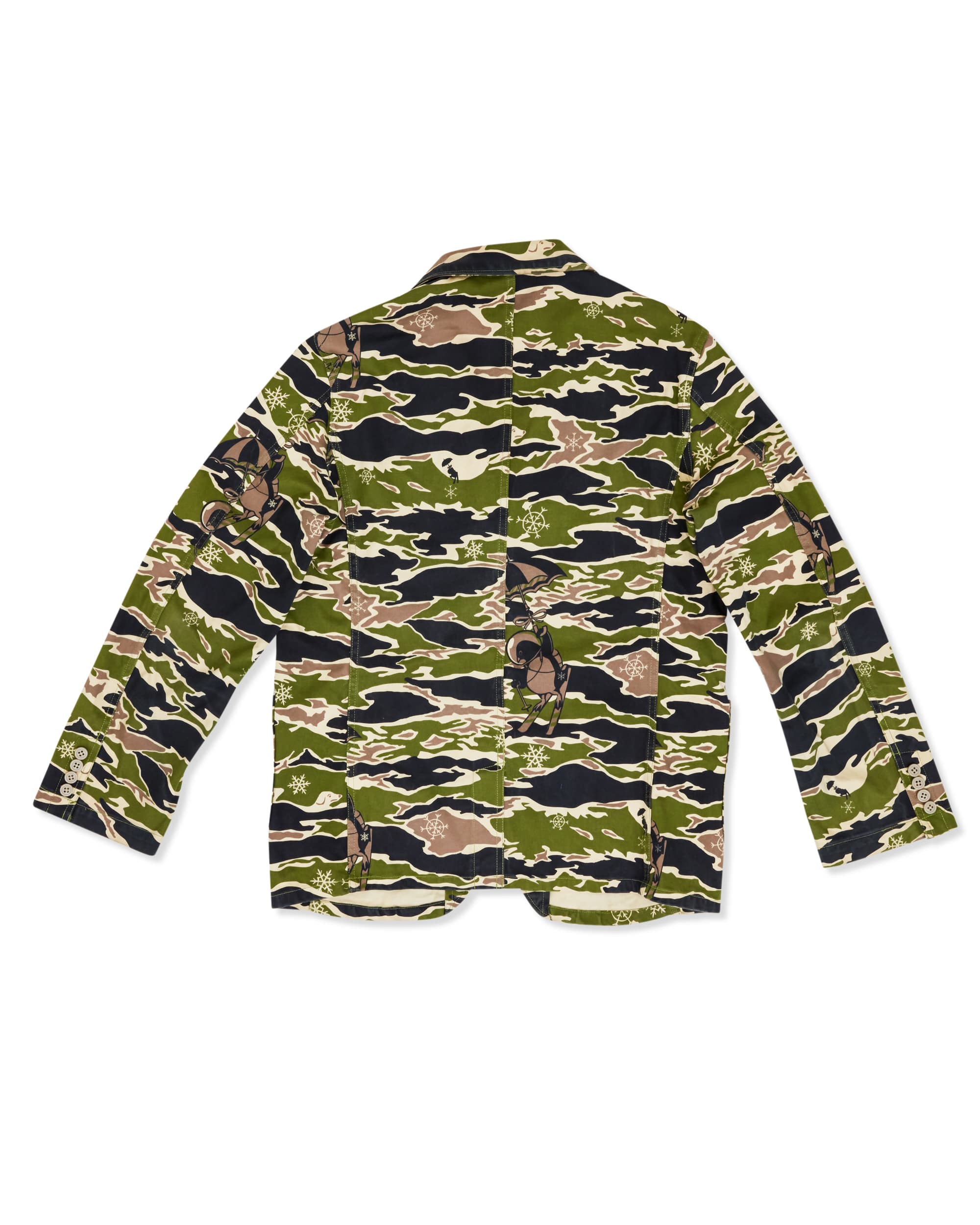 Camo, Snowflake and Penguin Printed Jacket - Back