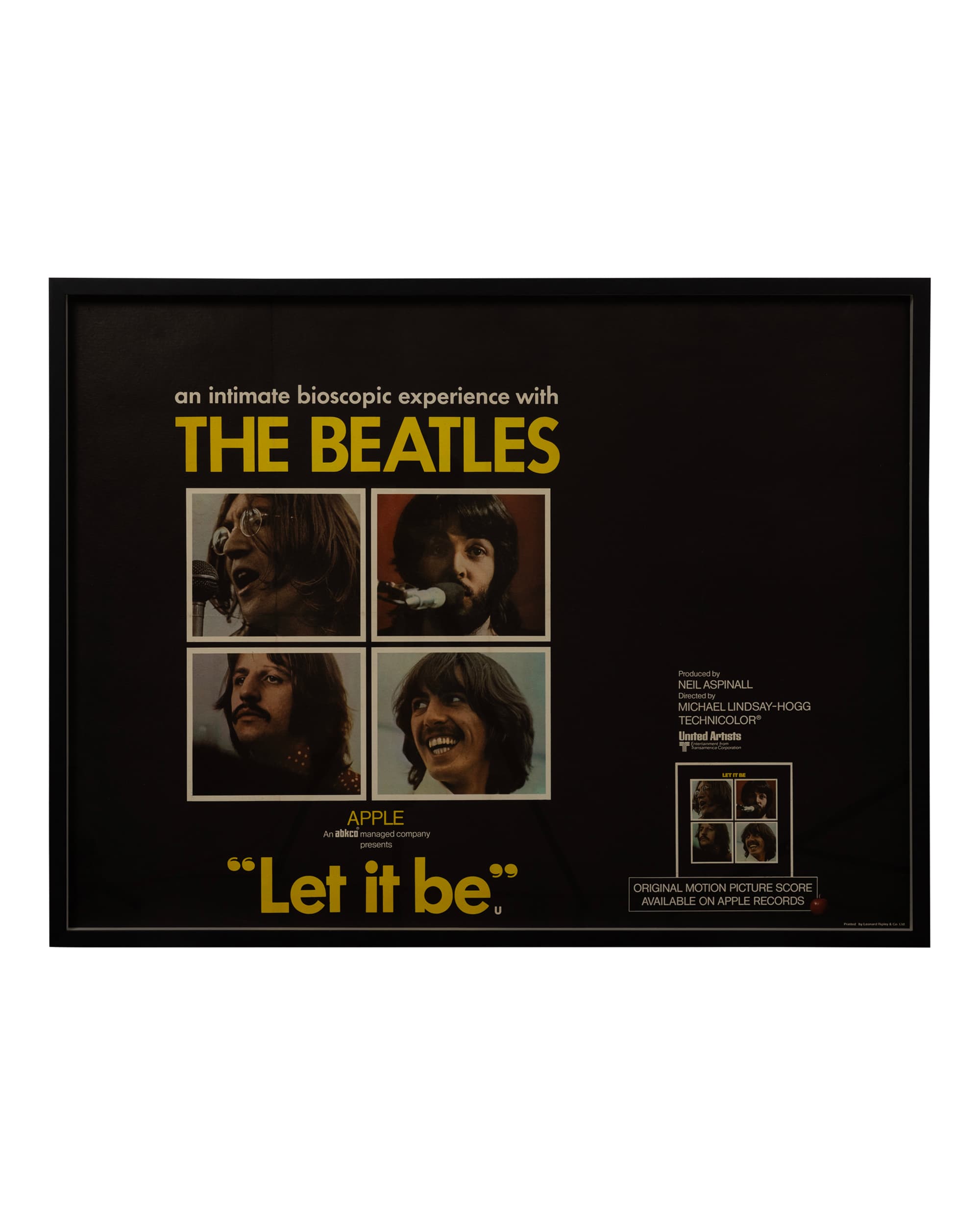 Framed Beatles Poster 'Let it Be' - Front