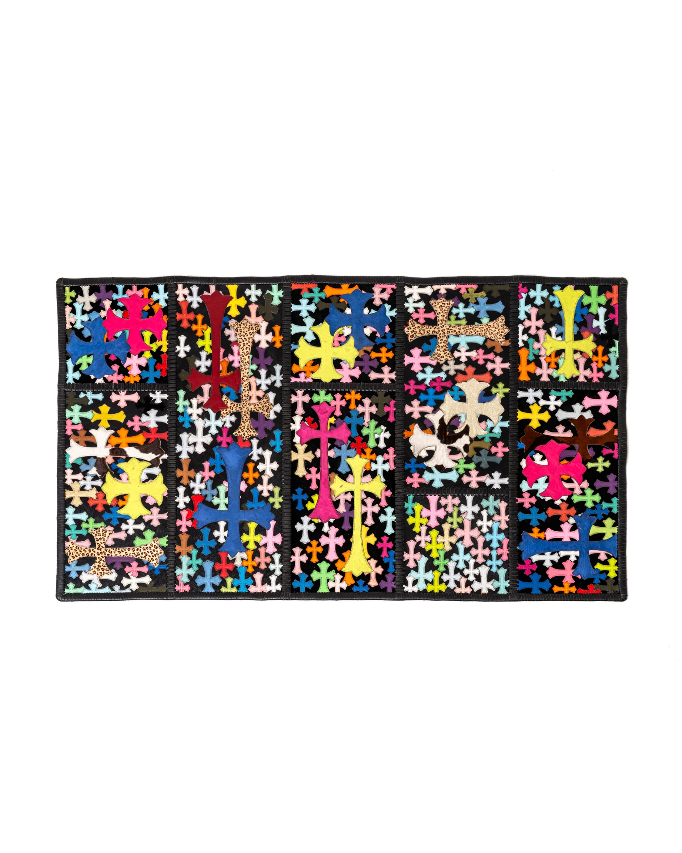 Black & Multicolor Cross Patch Rug - image 1