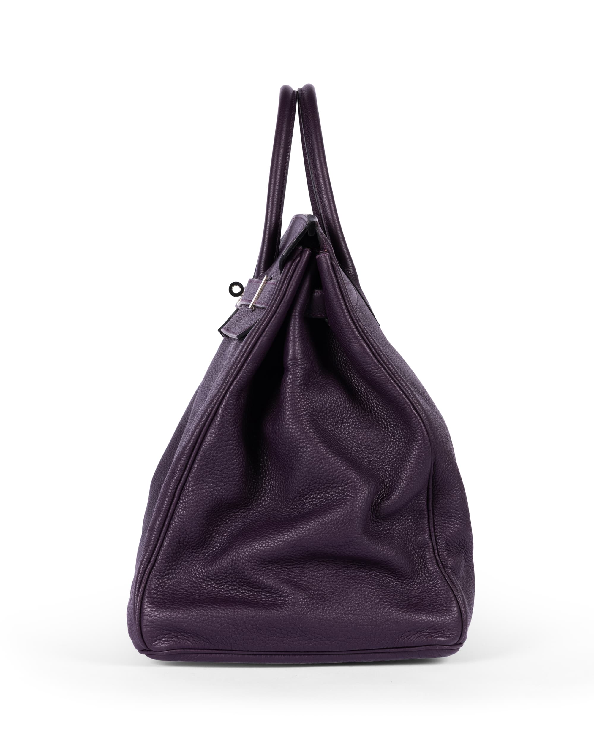 Raisin Togo Leather Travel Birkin 50 with Palladium Hardware - Right