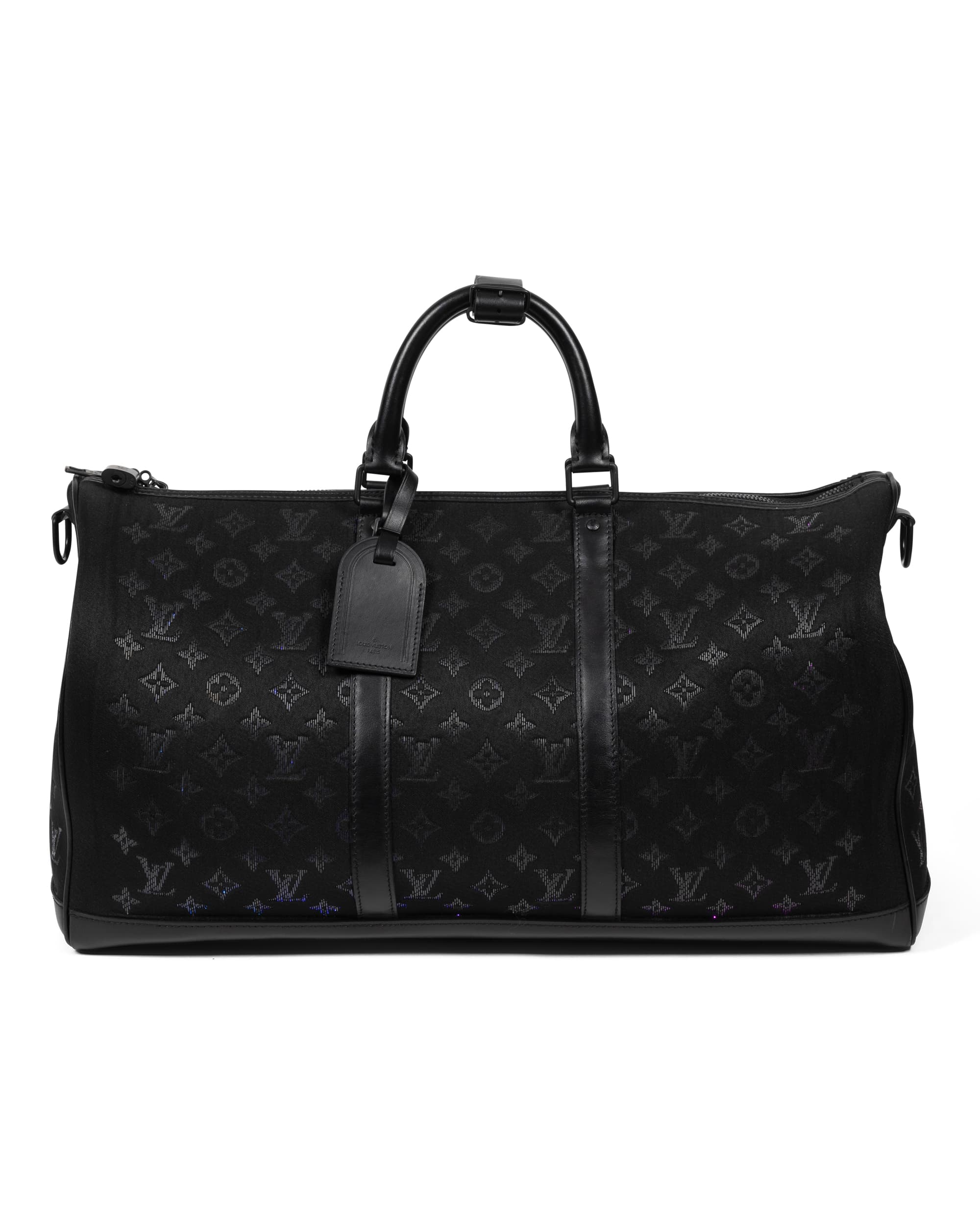 Black Light Up Keepall Bandoulière 50 - image 01A - front of bag without the LED colours activated