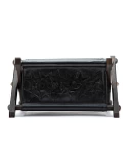 Star Patch Ebony Wood & Black Leather Remote Controller Rack - image 1