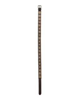 Wooden Belt with Metal Hardware - image 2 - bird's-eye view of accessory - front side with Monograms