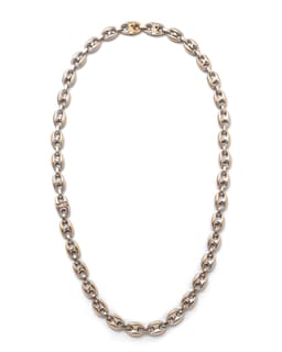 Diamond & Sapphire Gucci Link Gold Necklace Set - image 3 - underside of diamond necklace