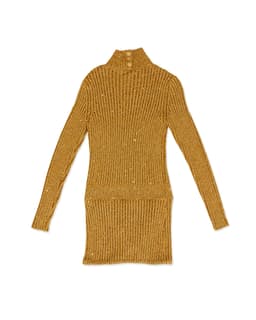 Two Gold Sweaters & Leather Pants - Back